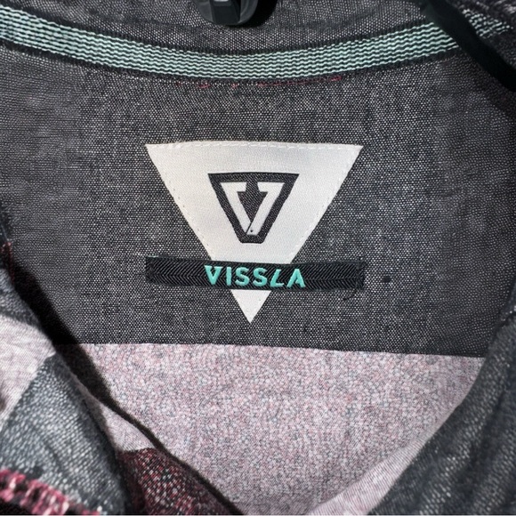 Vissla Shirt Men's Med Geometric Button‎ Down Long Sleeve Cotton M516GMNL ECO - Picture 2 of 4